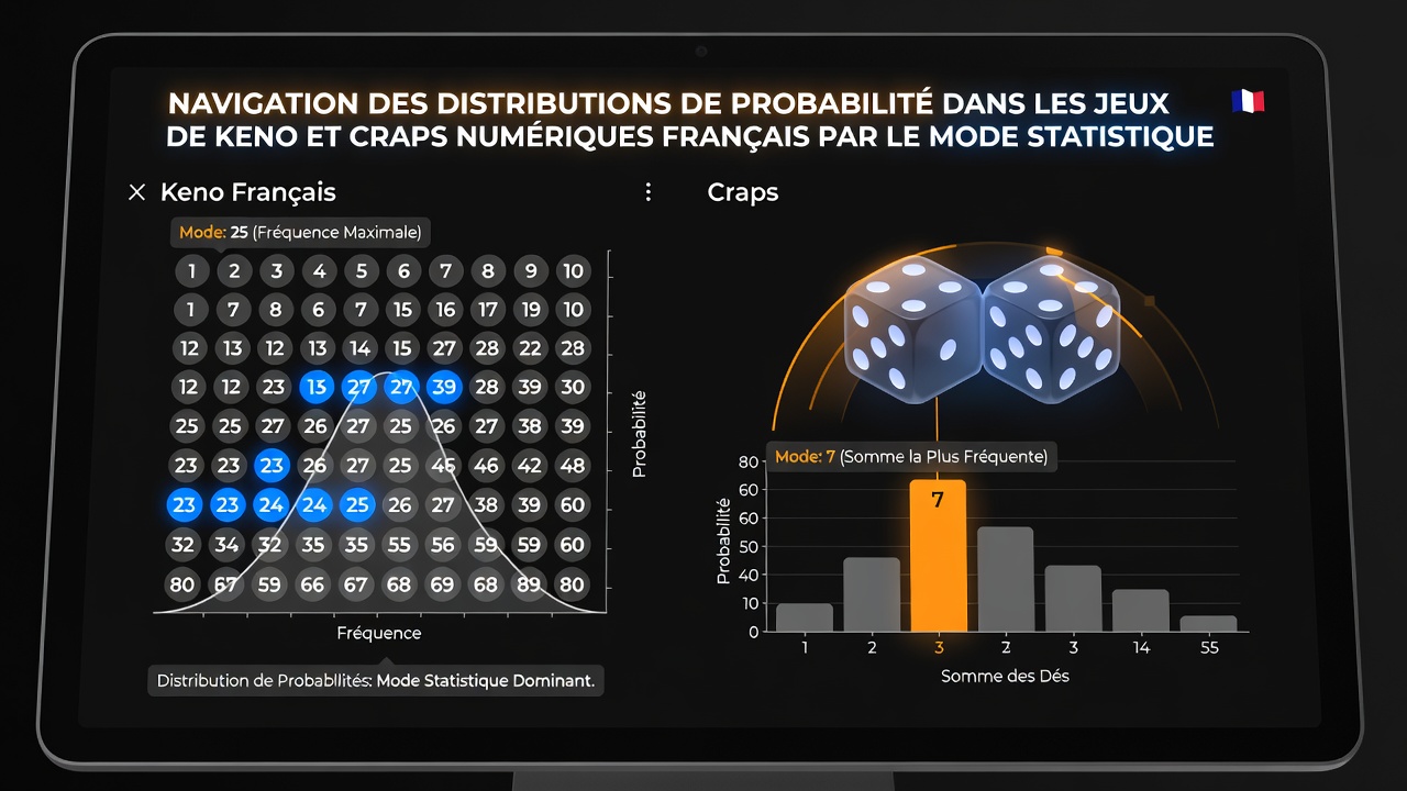 Detailed graphs and charts illustrating binomial and hypergeometric distributions used in French online Craps and Keno statistical analysis